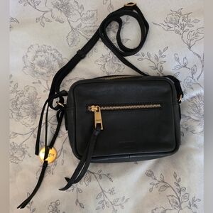 Margot New York Genuine Leather Lena Camera Crossbody Bag Black NWOT